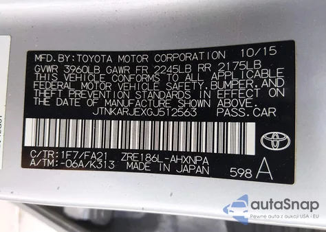 2016 Scion Im from USA, damaged, VIN JTNKARJEXGJ512563